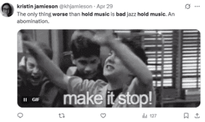 Bad hold Music complaint on X