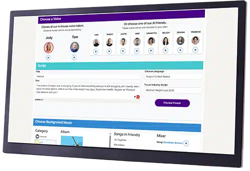 Computer screen illustration of Easy On Hold AI Studio