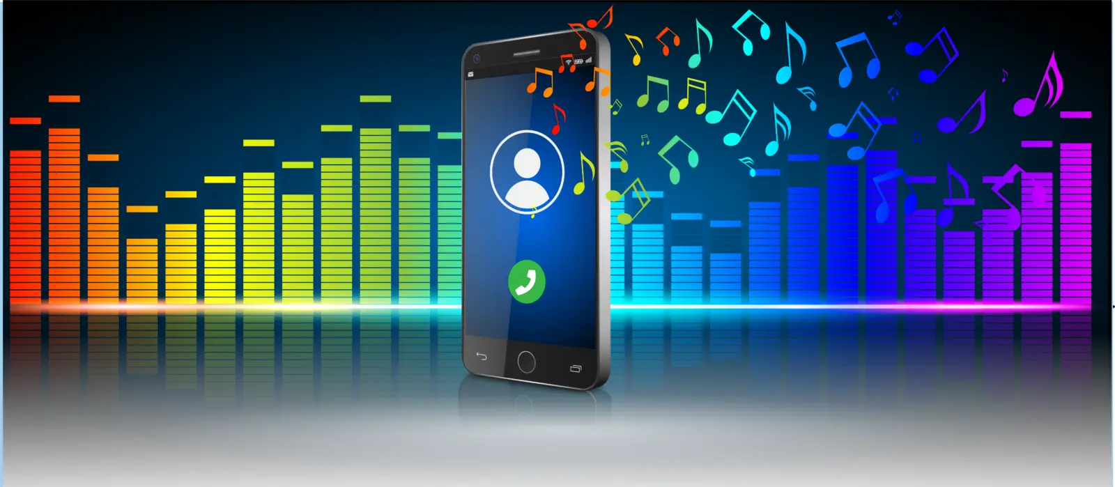 illustration of phone playing music