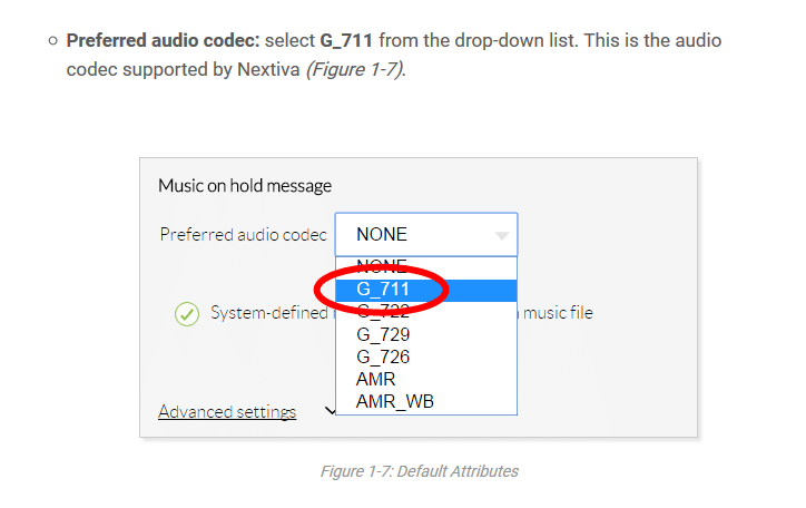 Codec choices for music on hold files