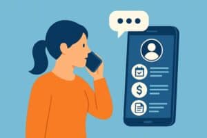 A woman enjoying the benefits of IVR, helping her get the customer service and help she needs faster than ever.