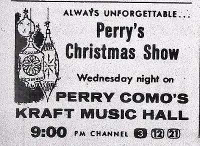 TV Guide ad for Perry Como Christmas TV Show