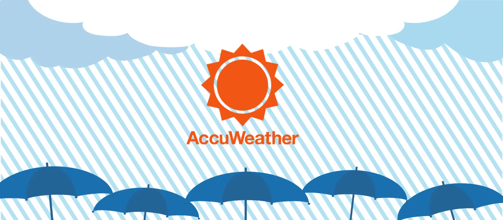 weather on hold and overhead Accuweather logo with weather concept title image