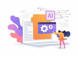 Easy On Hold | Blog - A concept illustration of a user interacting with an AI customer service agent.